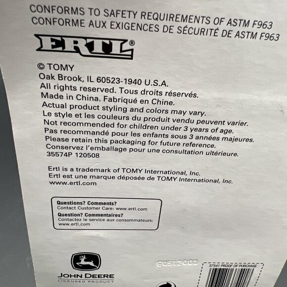 ERTL John Deere Tractor Loader with Wagon New 37541 -Tomy - Picture 9 of 11